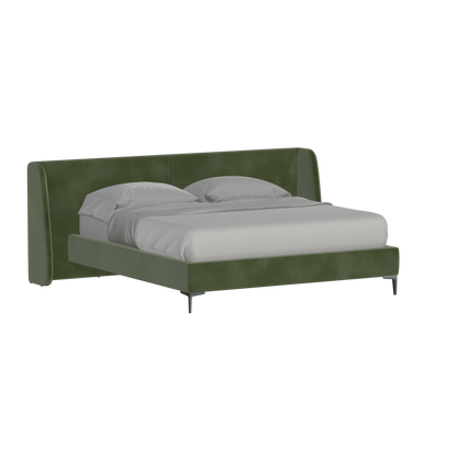 Abbey Upholstered Bed with Structured Headboard and Refined Lines