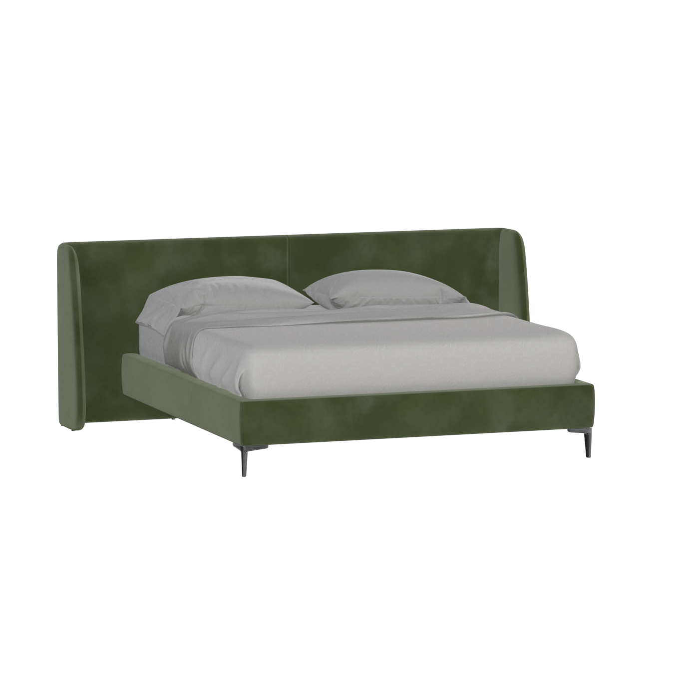 Abbey Upholstered Bed with Structured Headboard and Refined Lines