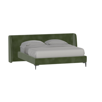 Abbey Upholstered Bed with Structured Headboard and Refined Lines