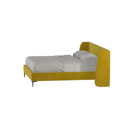 Abbey Upholstered Bed with Structured Headboard and Refined Lines
