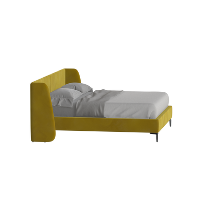 Abbey Upholstered Bed with Structured Headboard and Refined Lines