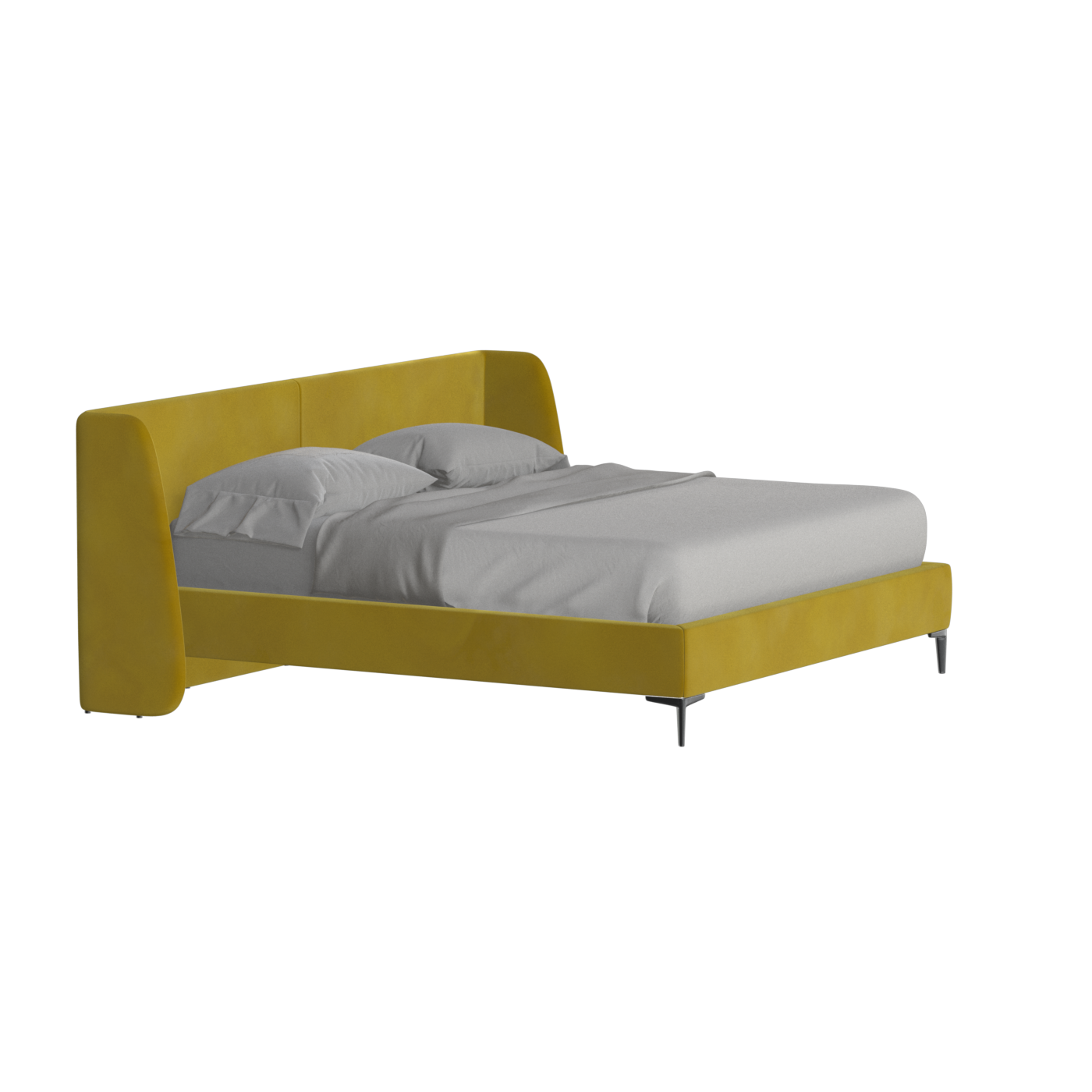 Abbey Upholstered Bed with Structured Headboard and Refined Lines
