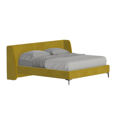 Abbey Upholstered Bed with Structured Headboard and Refined Lines