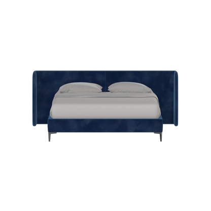 Abbey Upholstered Bed with Structured Headboard and Refined Lines