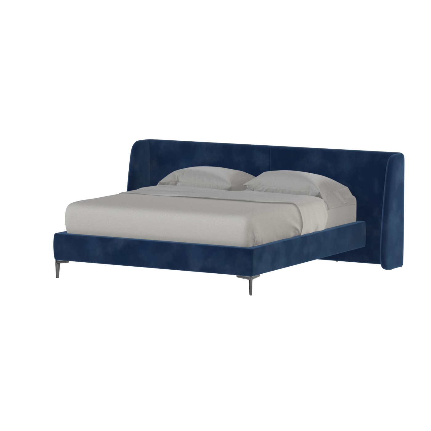 Abbey Upholstered Bed with Structured Headboard and Refined Lines