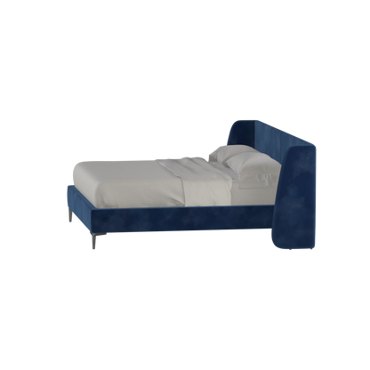 Abbey Upholstered Bed with Structured Headboard and Refined Lines