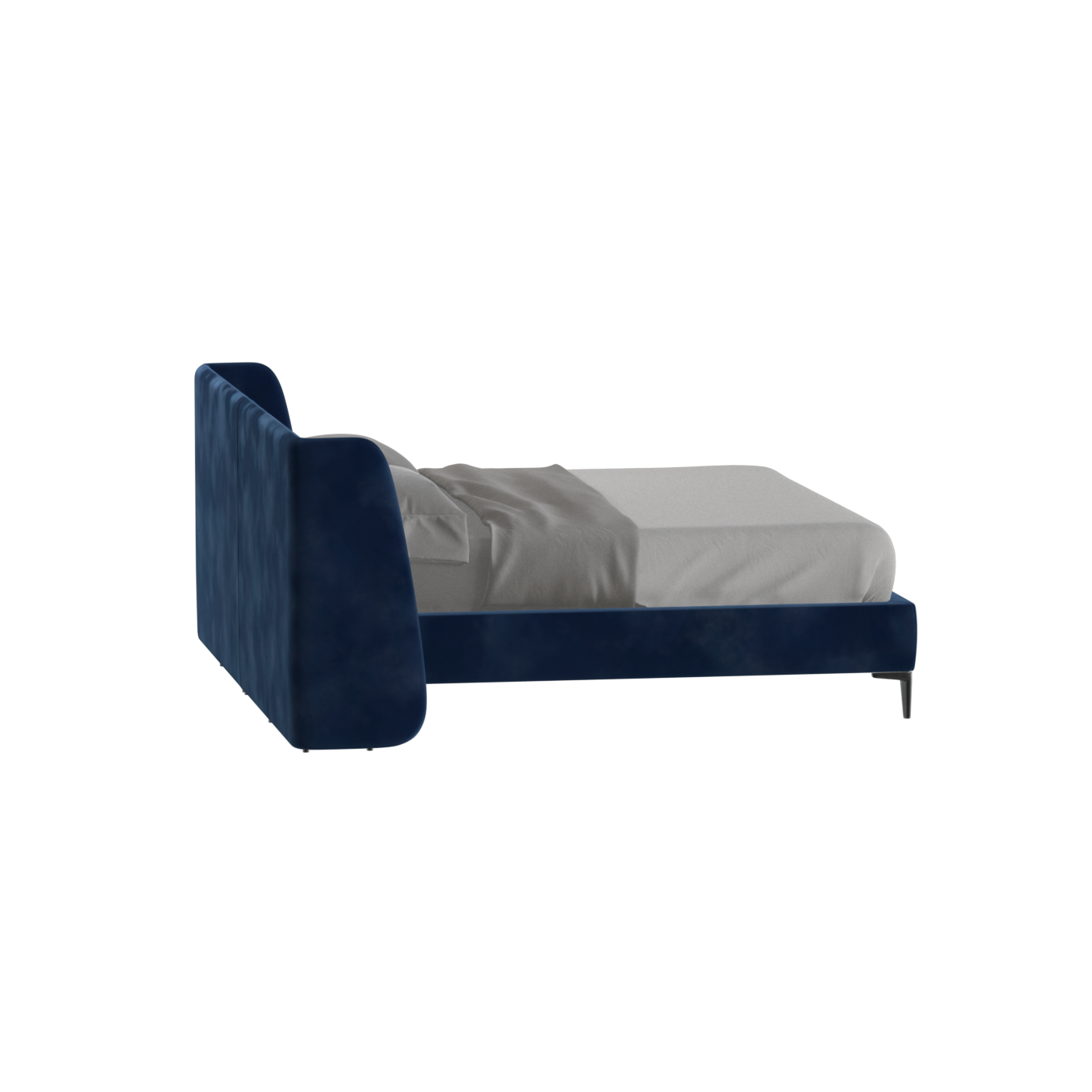 Abbey Upholstered Bed with Structured Headboard and Refined Lines