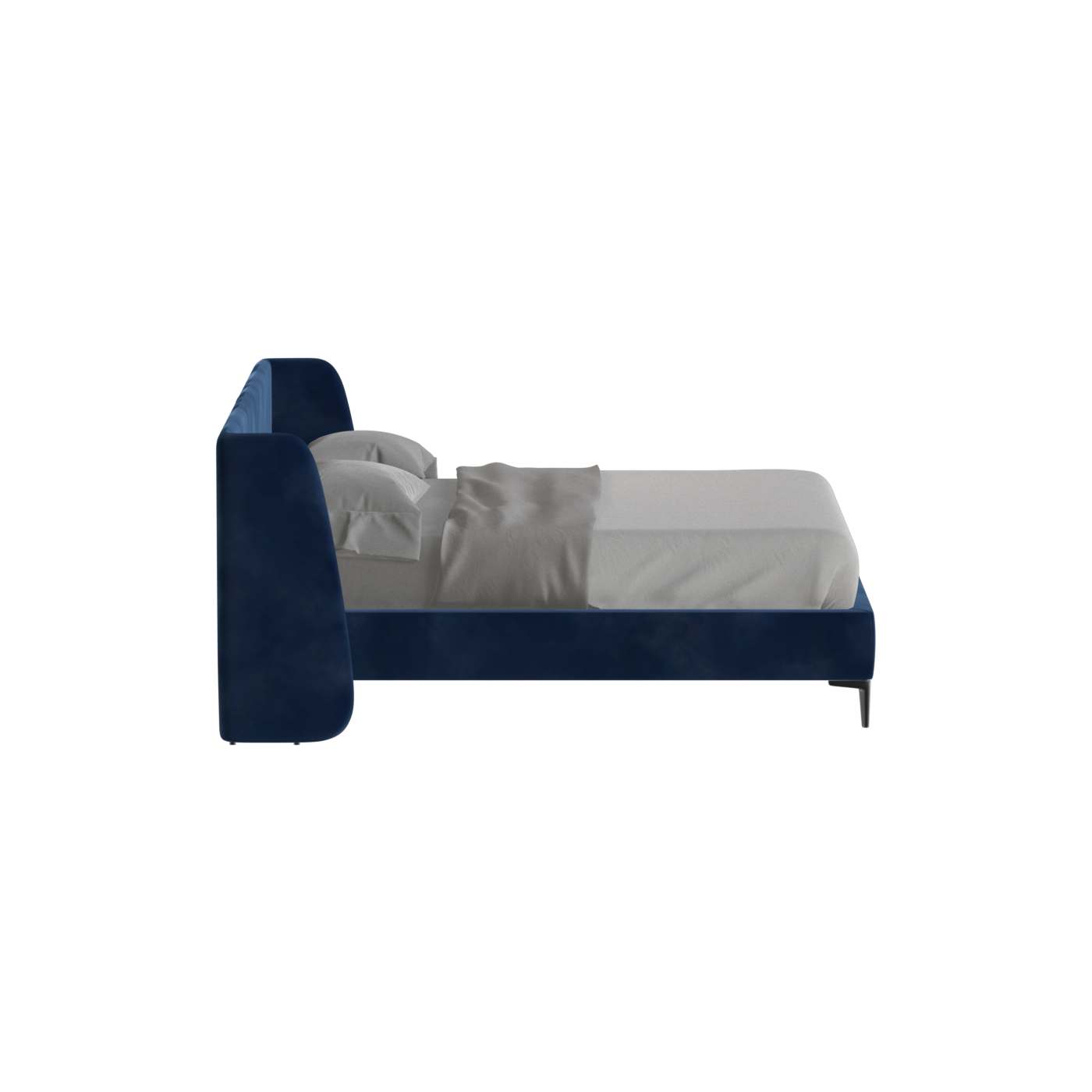 Abbey Upholstered Bed with Structured Headboard and Refined Lines