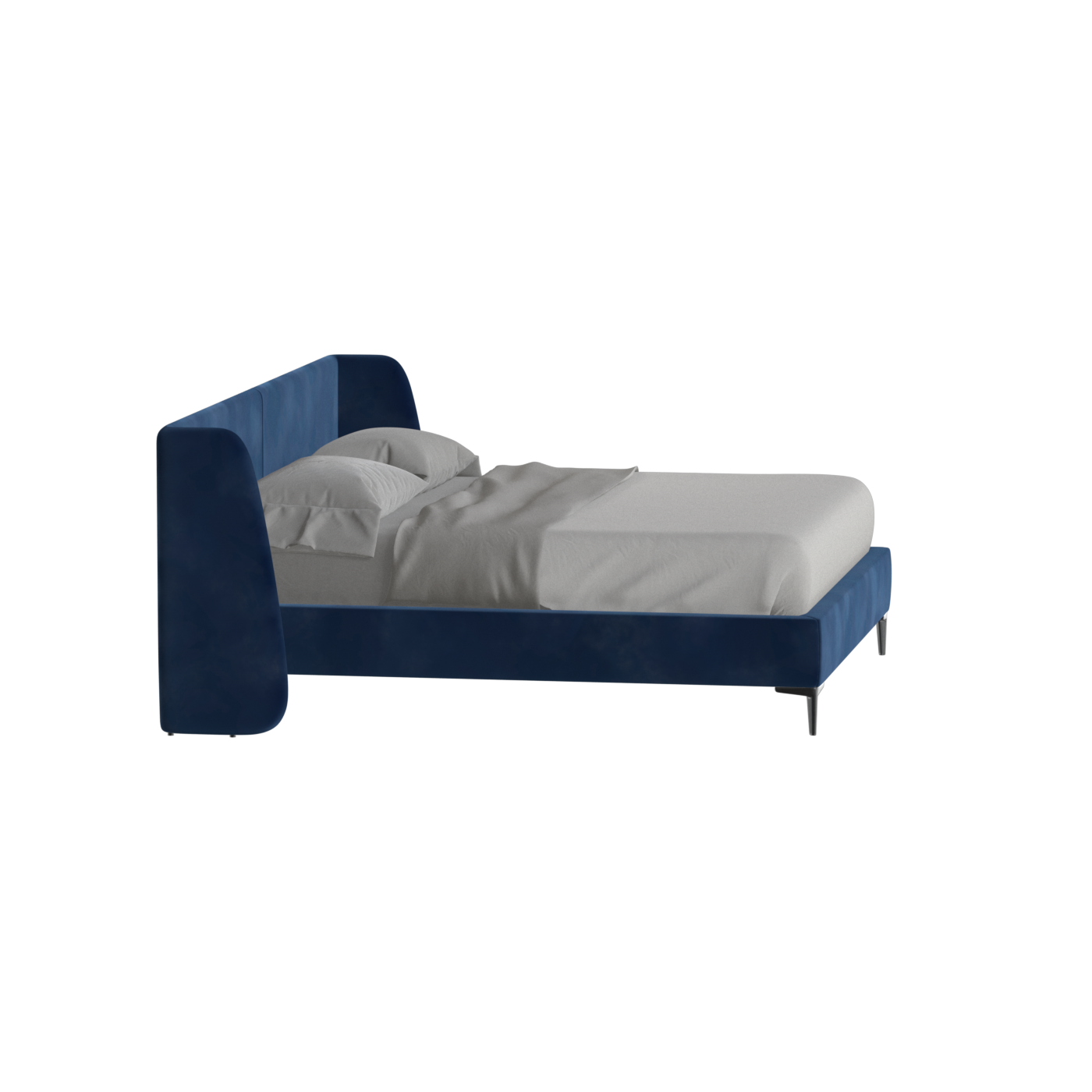 Abbey Upholstered Bed with Structured Headboard and Refined Lines