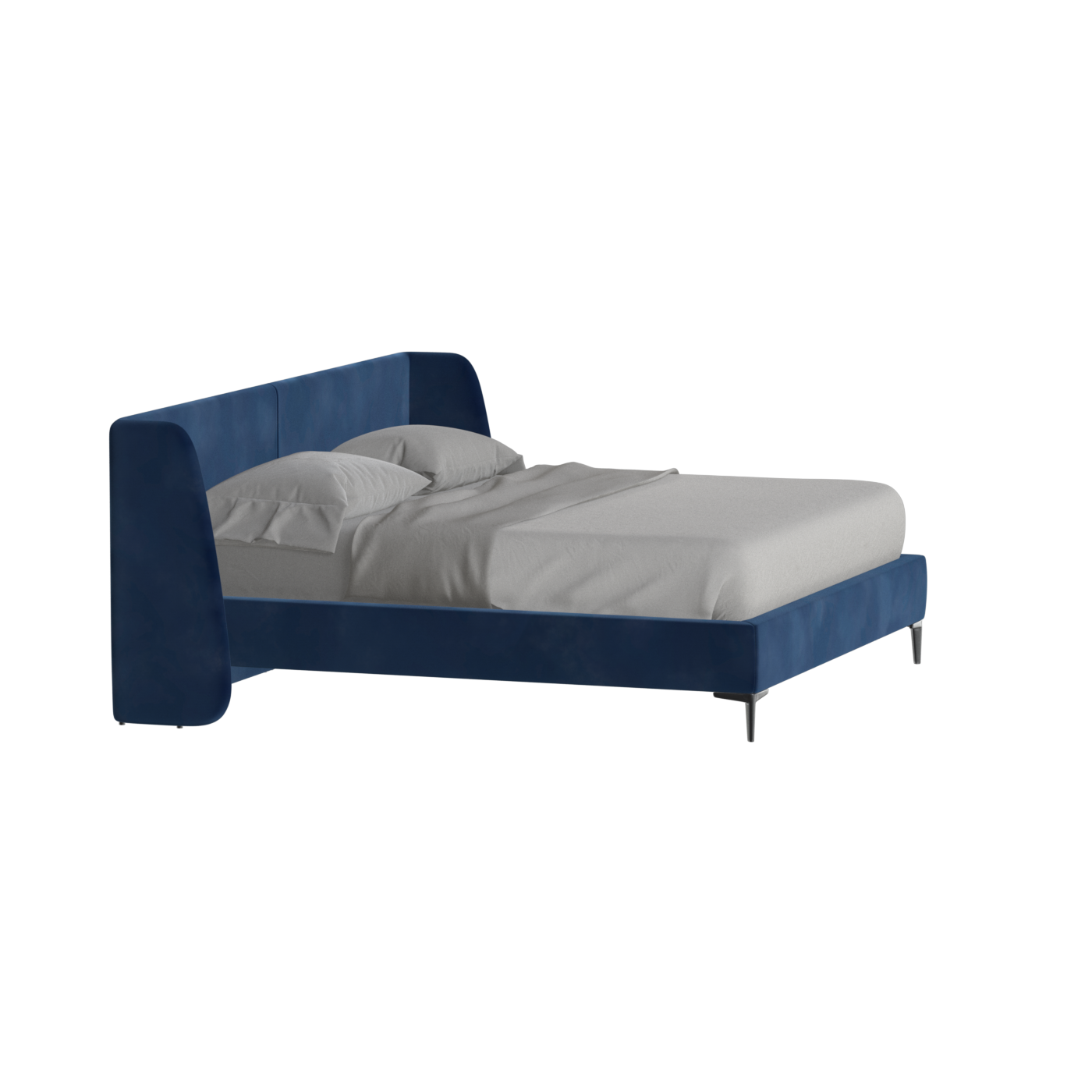 Abbey Upholstered Bed with Structured Headboard and Refined Lines