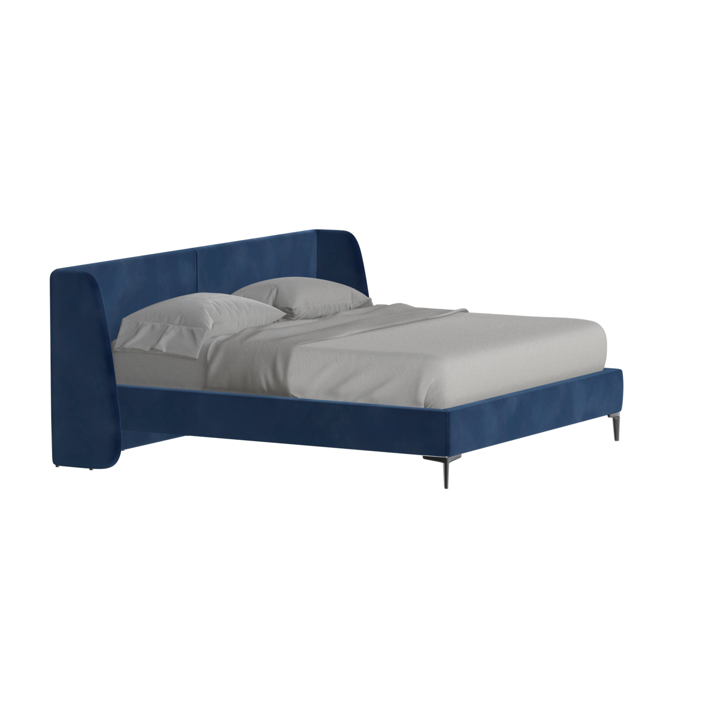 Abbey Upholstered Bed with Structured Headboard and Refined Lines