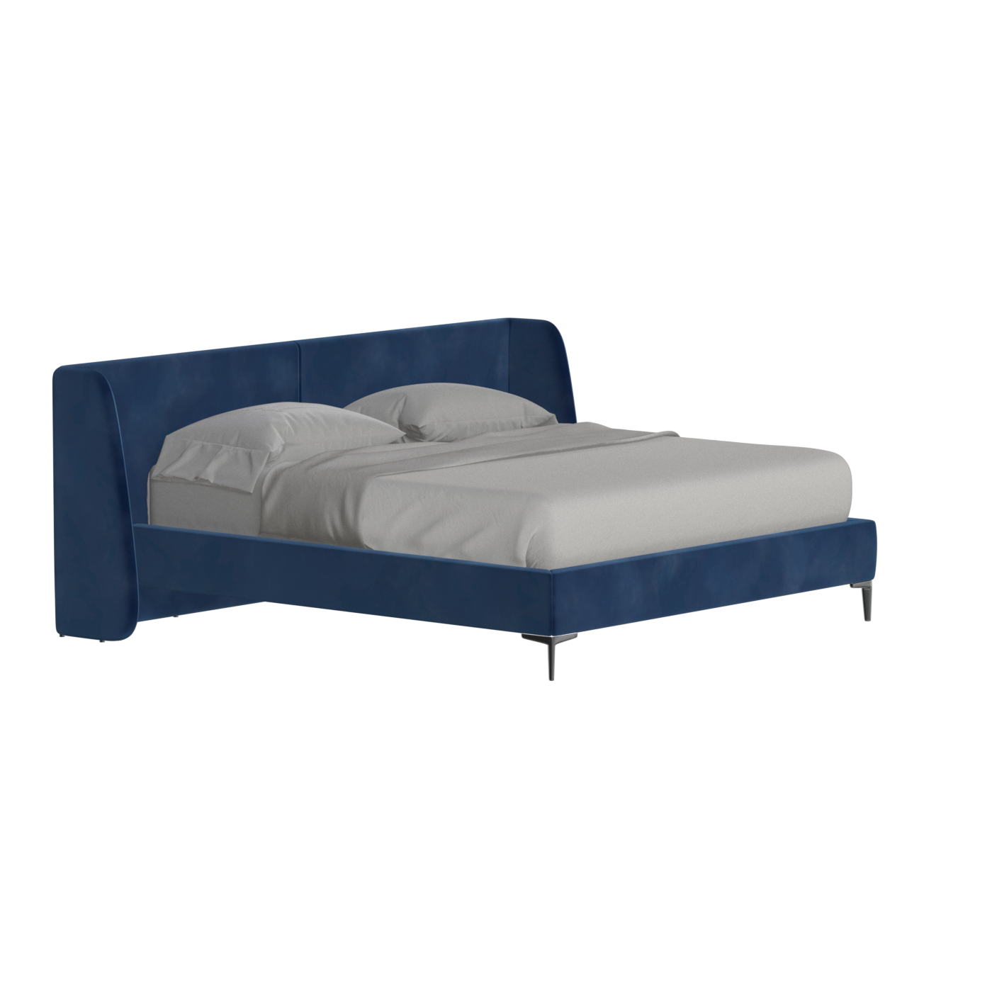 Abbey Upholstered Bed with Structured Headboard and Refined Lines