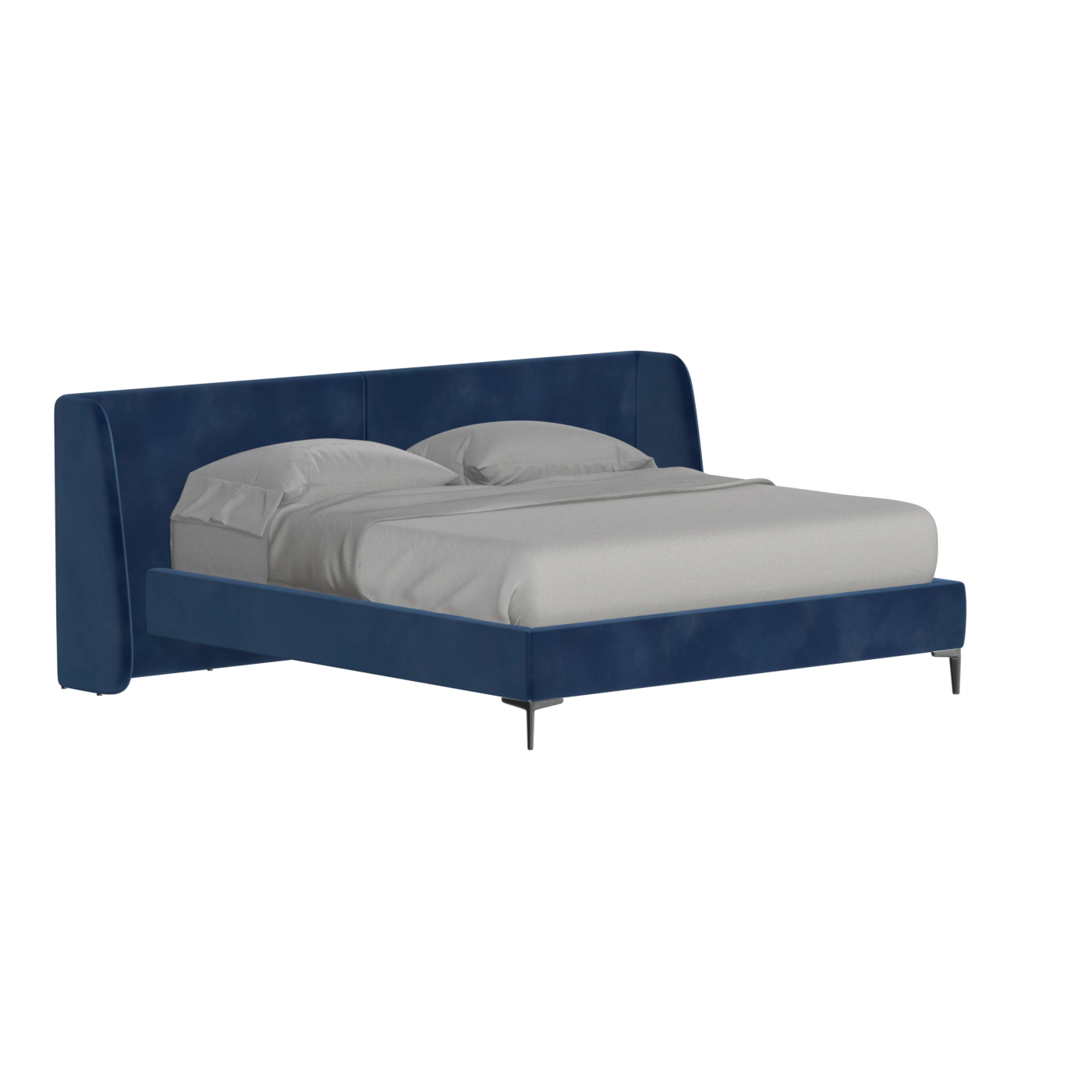 Abbey Upholstered Bed with Structured Headboard and Refined Lines