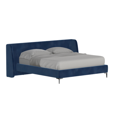 Abbey Upholstered Bed with Structured Headboard and Refined Lines