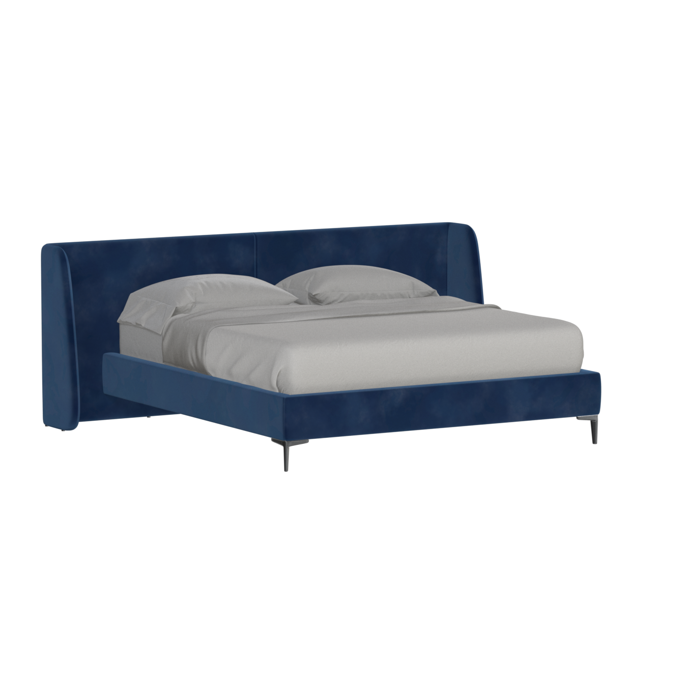 Abbey Upholstered Bed with Structured Headboard and Refined Lines