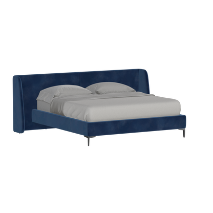 Abbey Upholstered Bed with Structured Headboard and Refined Lines