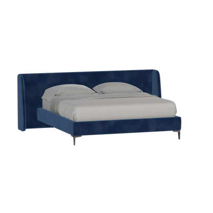 Abbey Upholstered Bed with Structured Headboard and Refined Lines