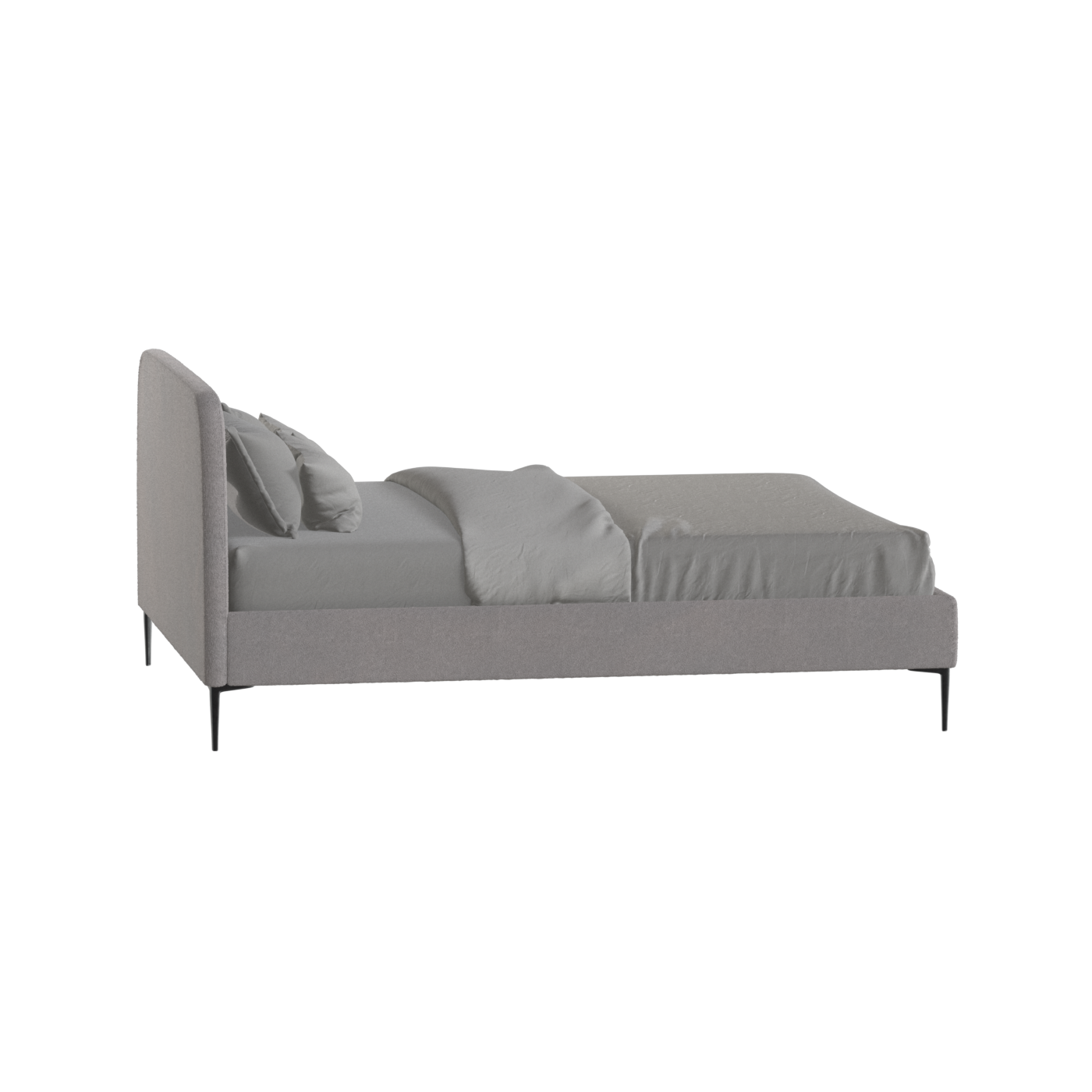 Anna Upholstered Bed with Vertical Headboard Detailing