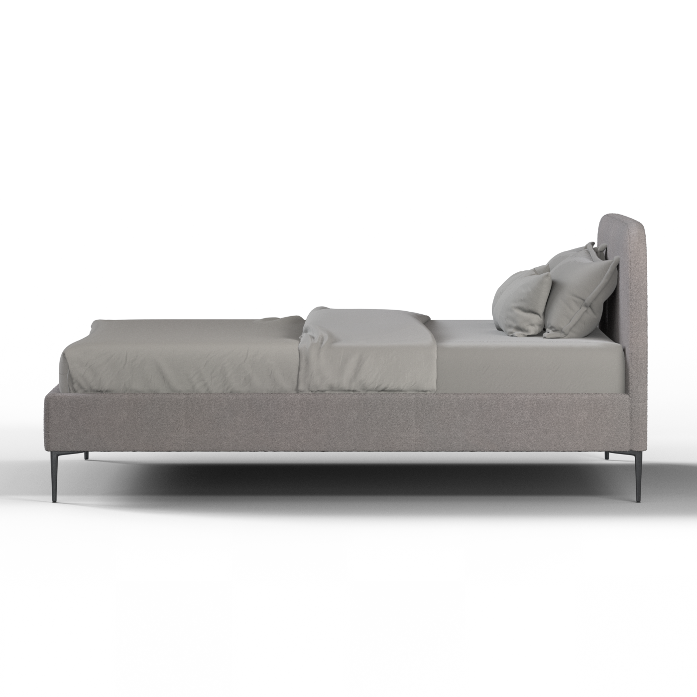 Anna Upholstered Bed with Vertical Headboard Detailing