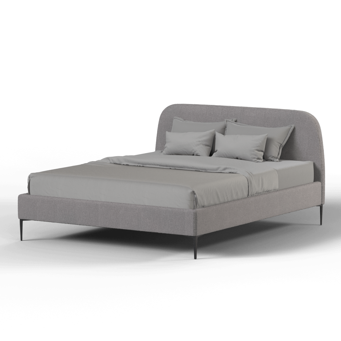 Anna Upholstered Bed with Vertical Headboard Detailing