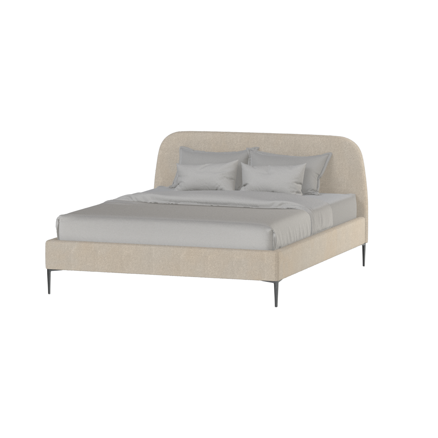 Anna Upholstered Bed with Vertical Headboard Detailing