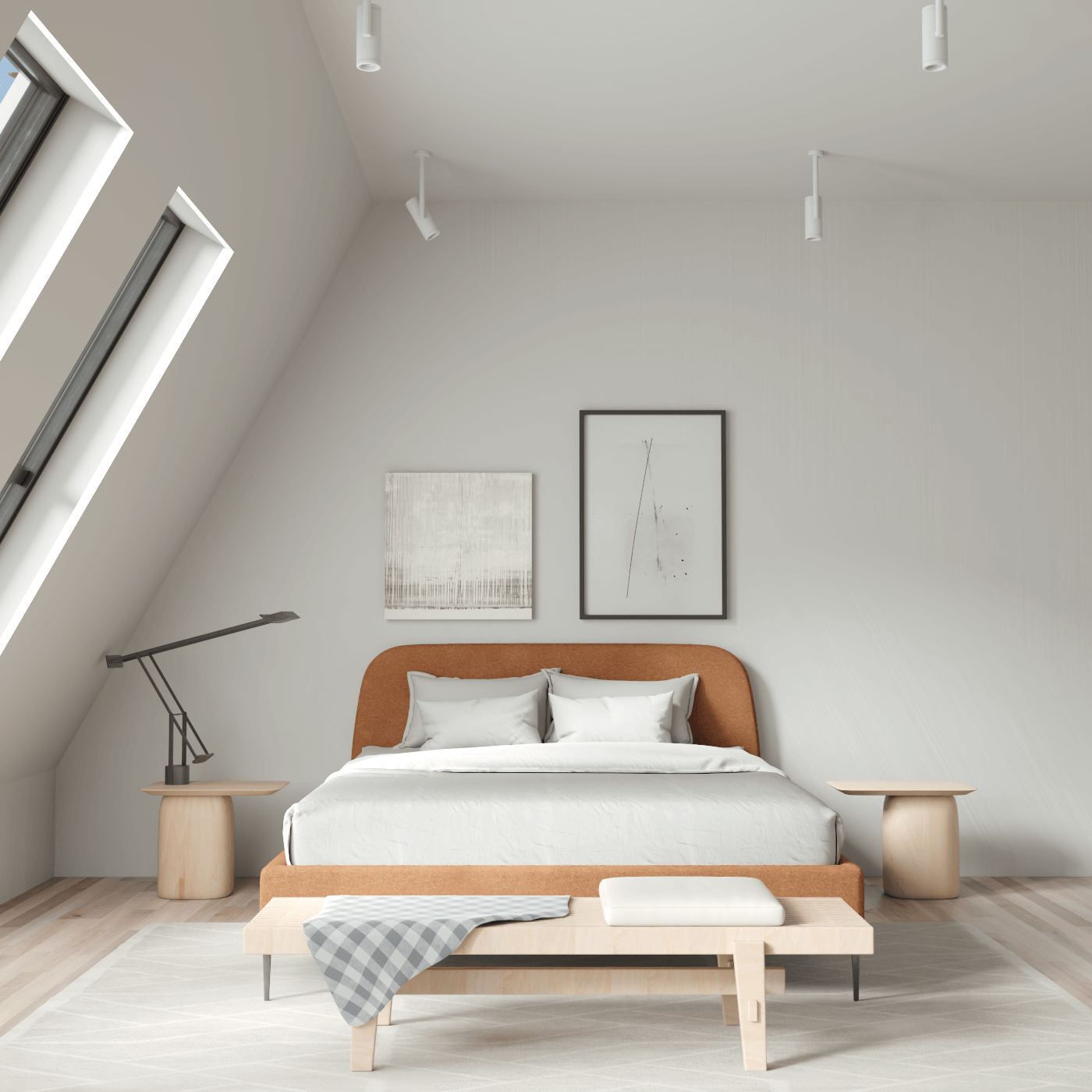 Anna Upholstered Bed with Vertical Headboard Detailing