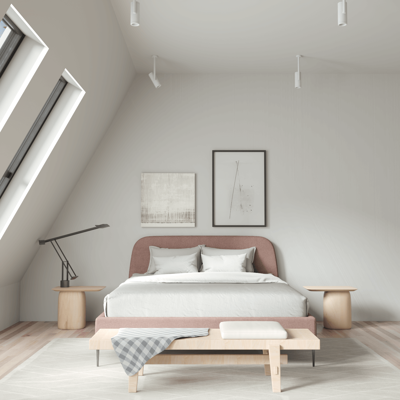 Anna Upholstered Bed with Vertical Headboard Detailing