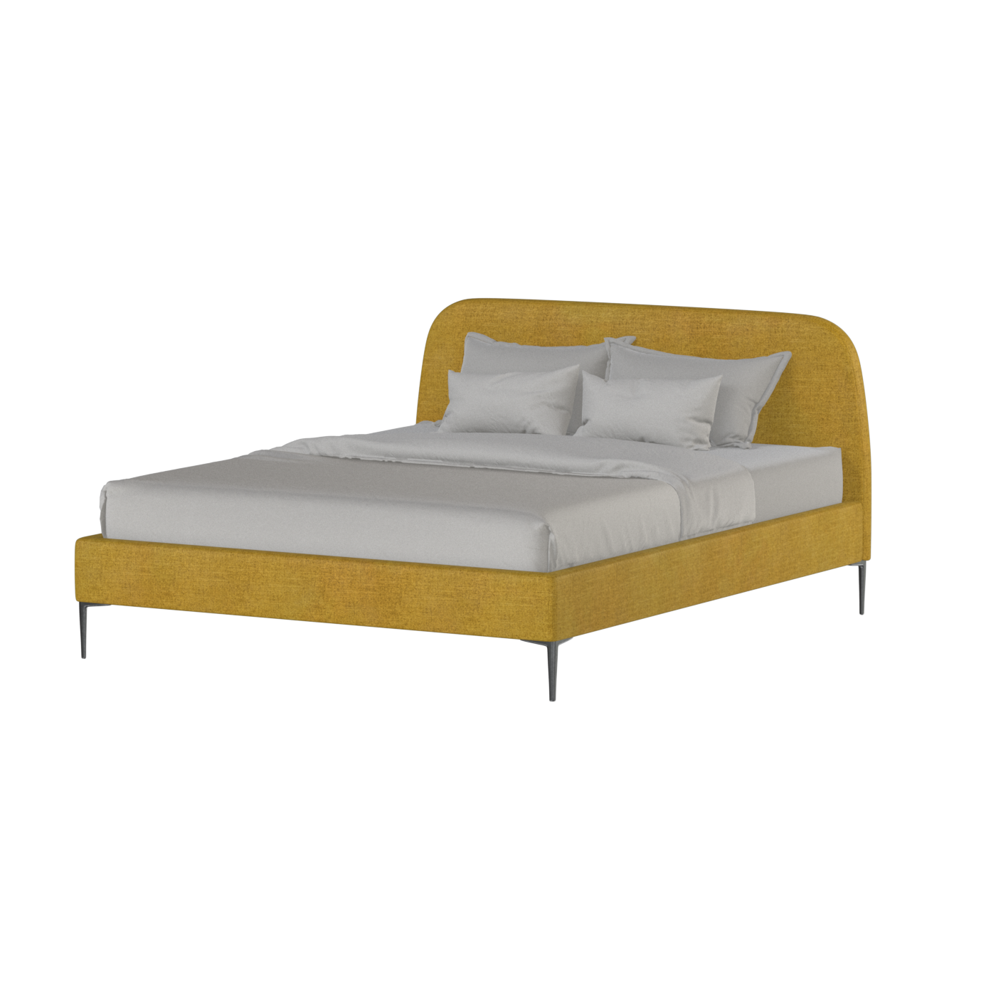 Anna Upholstered Bed with Vertical Headboard Detailing