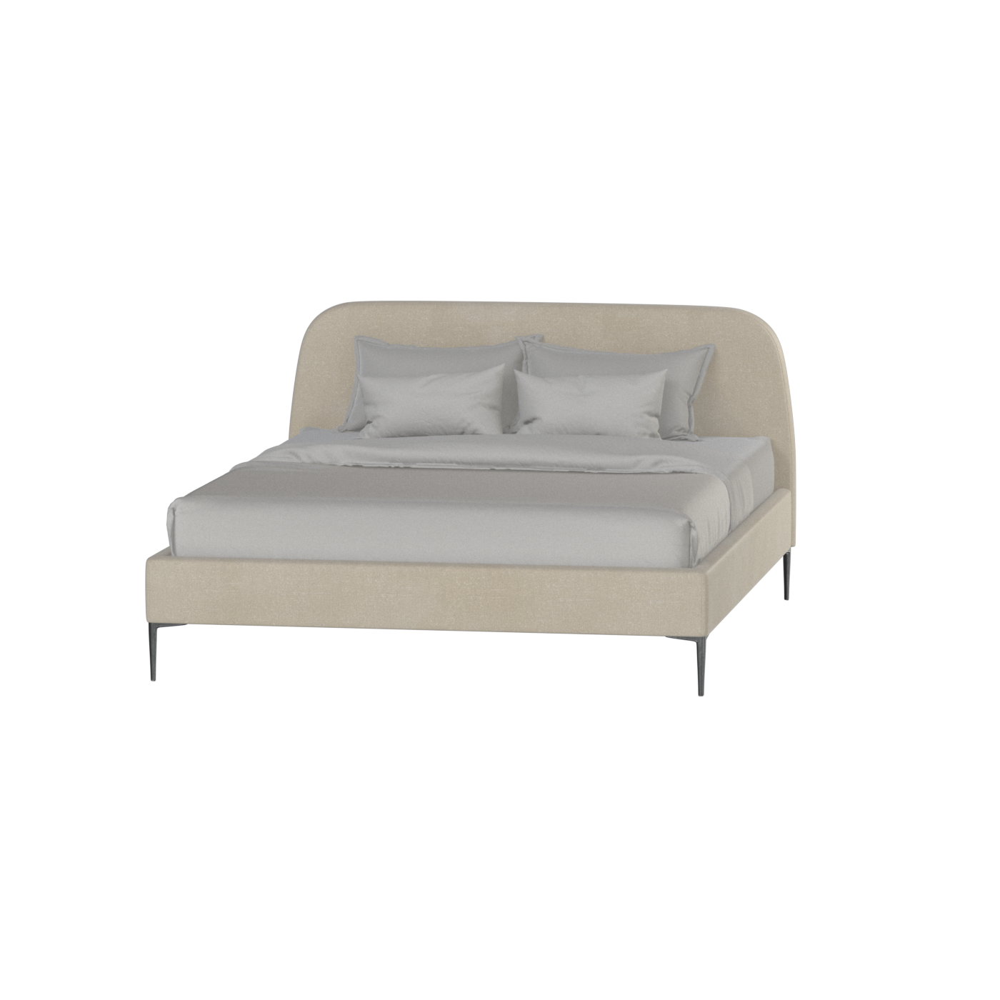 Anna Upholstered Bed with Vertical Headboard Detailing