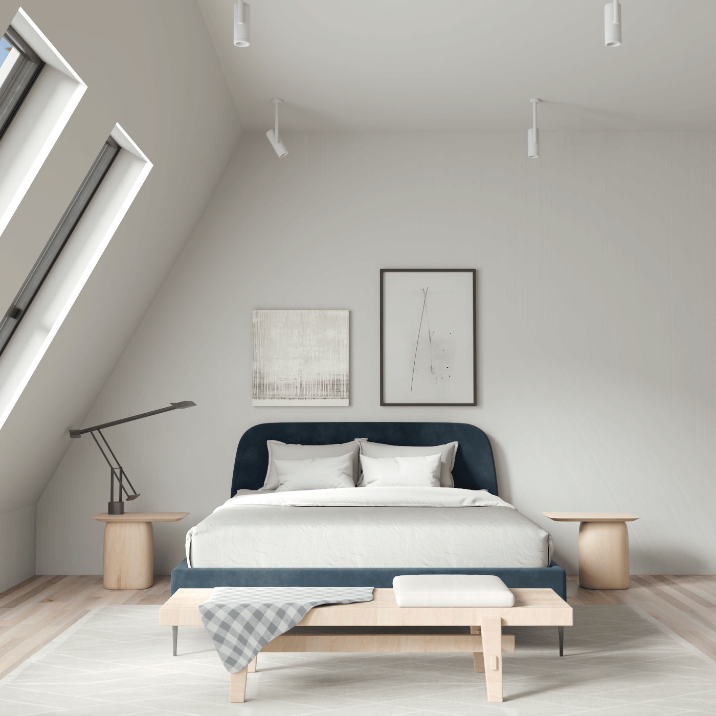 Anna Upholstered Bed with Vertical Headboard Detailing
