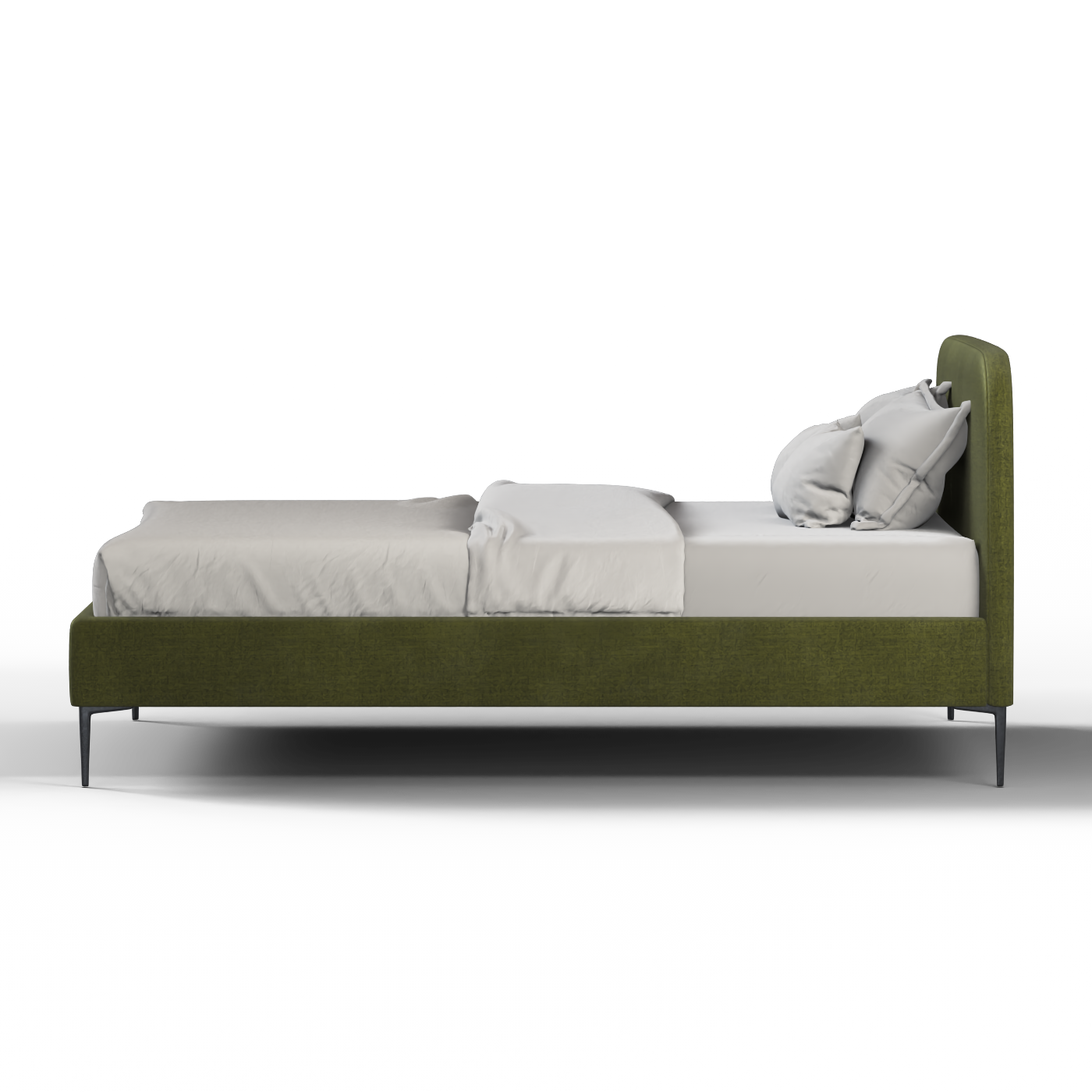 Anna Upholstered Bed with Vertical Headboard Detailing
