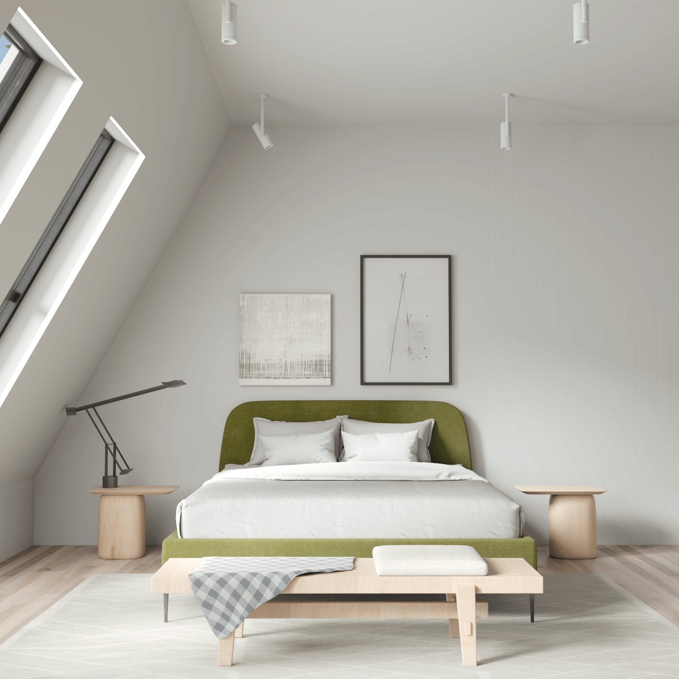 Anna Upholstered Bed with Vertical Headboard Detailing