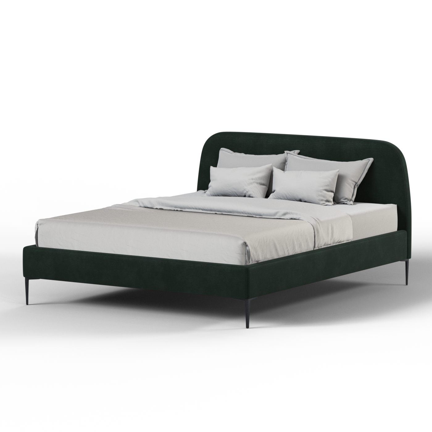 Anna Upholstered Bed with Vertical Headboard Detailing