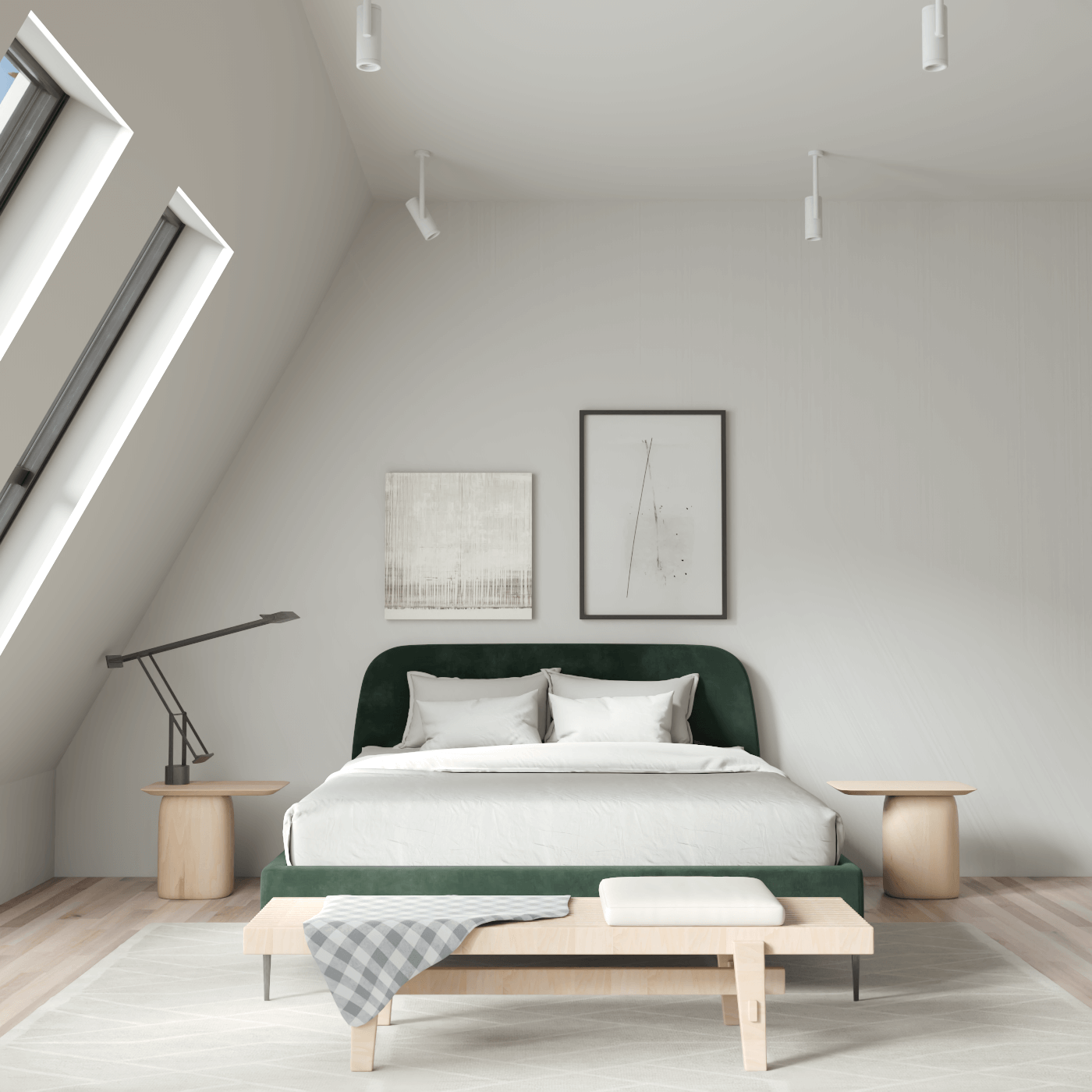 Anna Upholstered Bed with Vertical Headboard Detailing