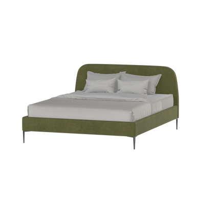Anna Upholstered Bed with Vertical Headboard Detailing