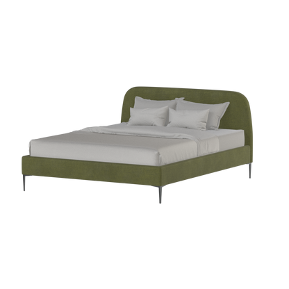 Anna Upholstered Bed with Vertical Headboard Detailing