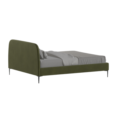 Anna Upholstered Bed with Vertical Headboard Detailing