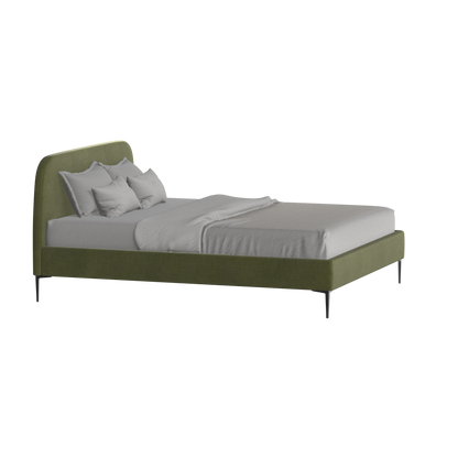 Anna Upholstered Bed with Vertical Headboard Detailing