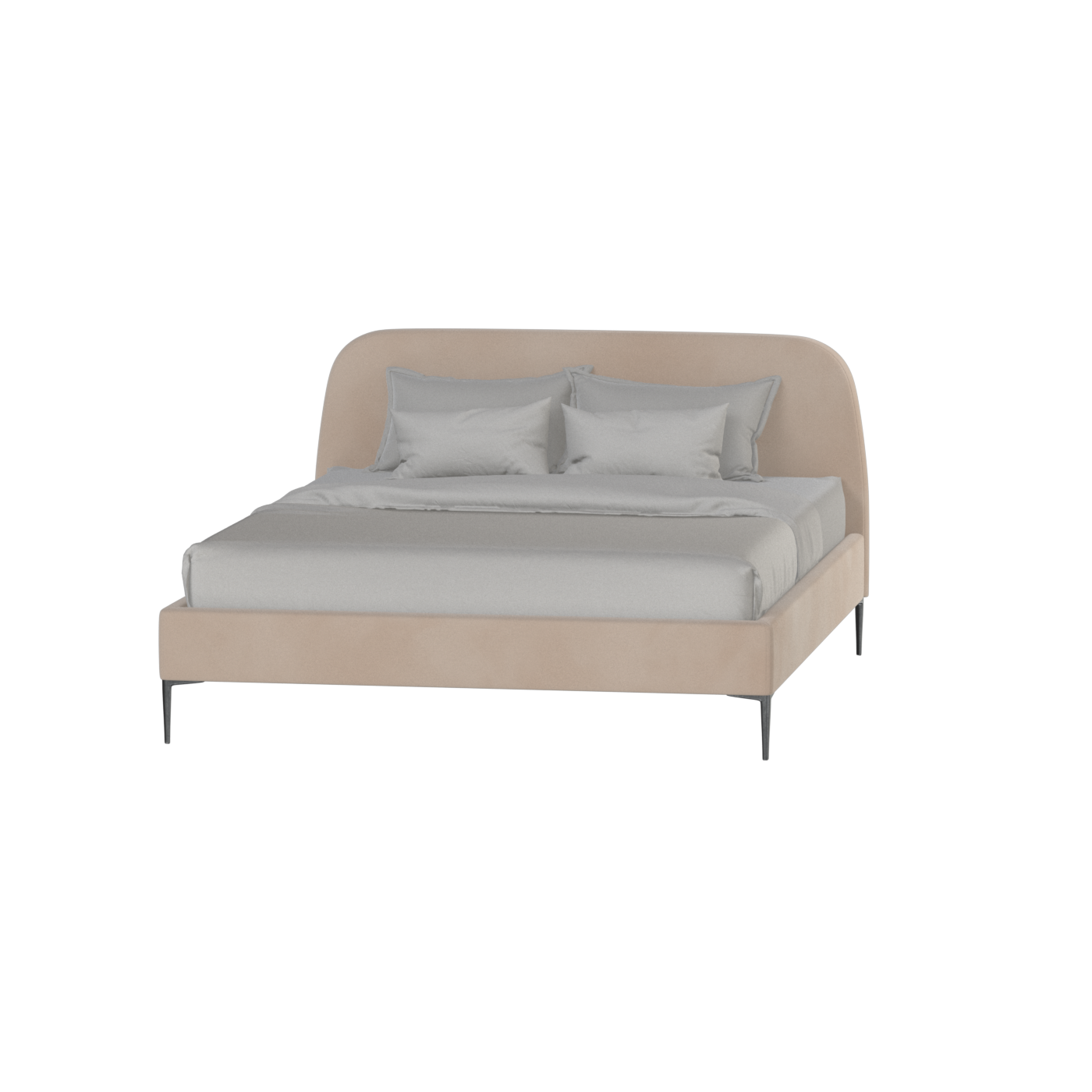 Anna Upholstered Bed with Vertical Headboard Detailing