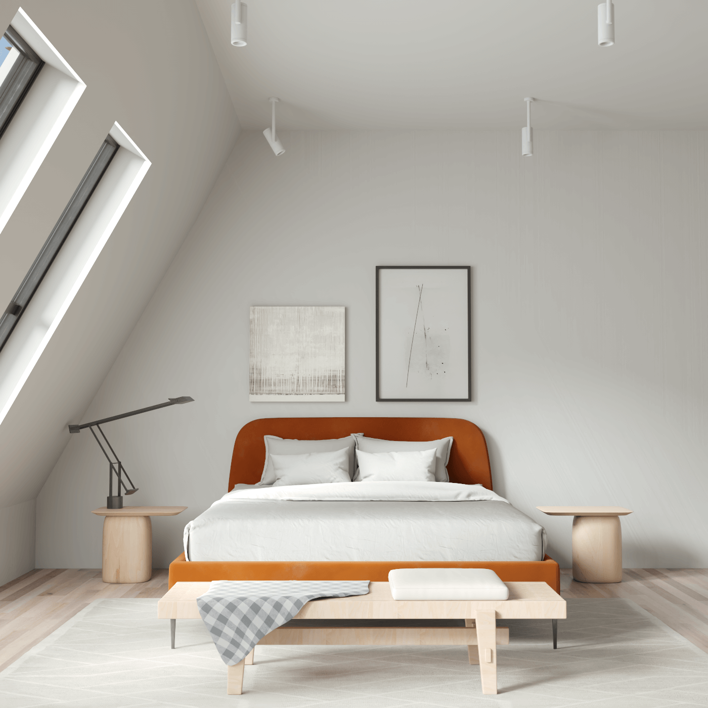 Anna Upholstered Bed with Vertical Headboard Detailing