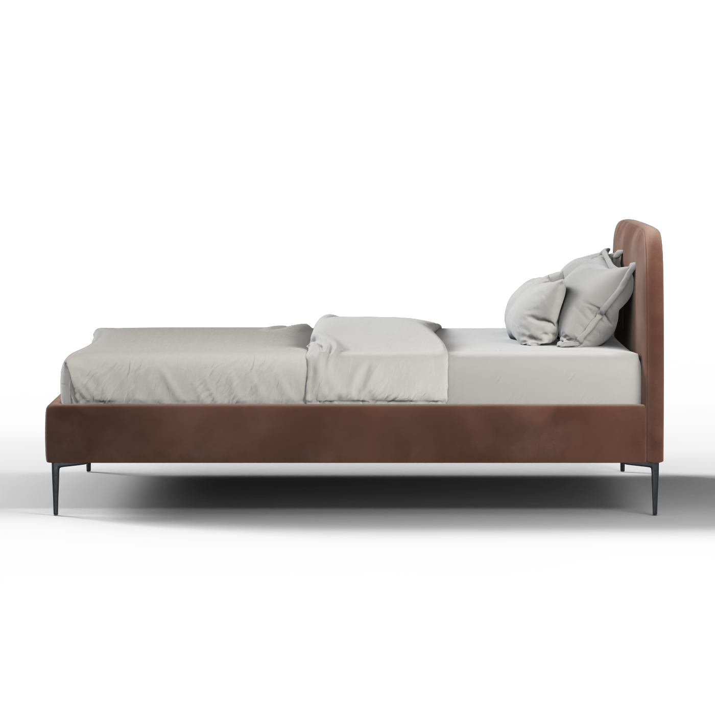 Anna Upholstered Bed with Vertical Headboard Detailing