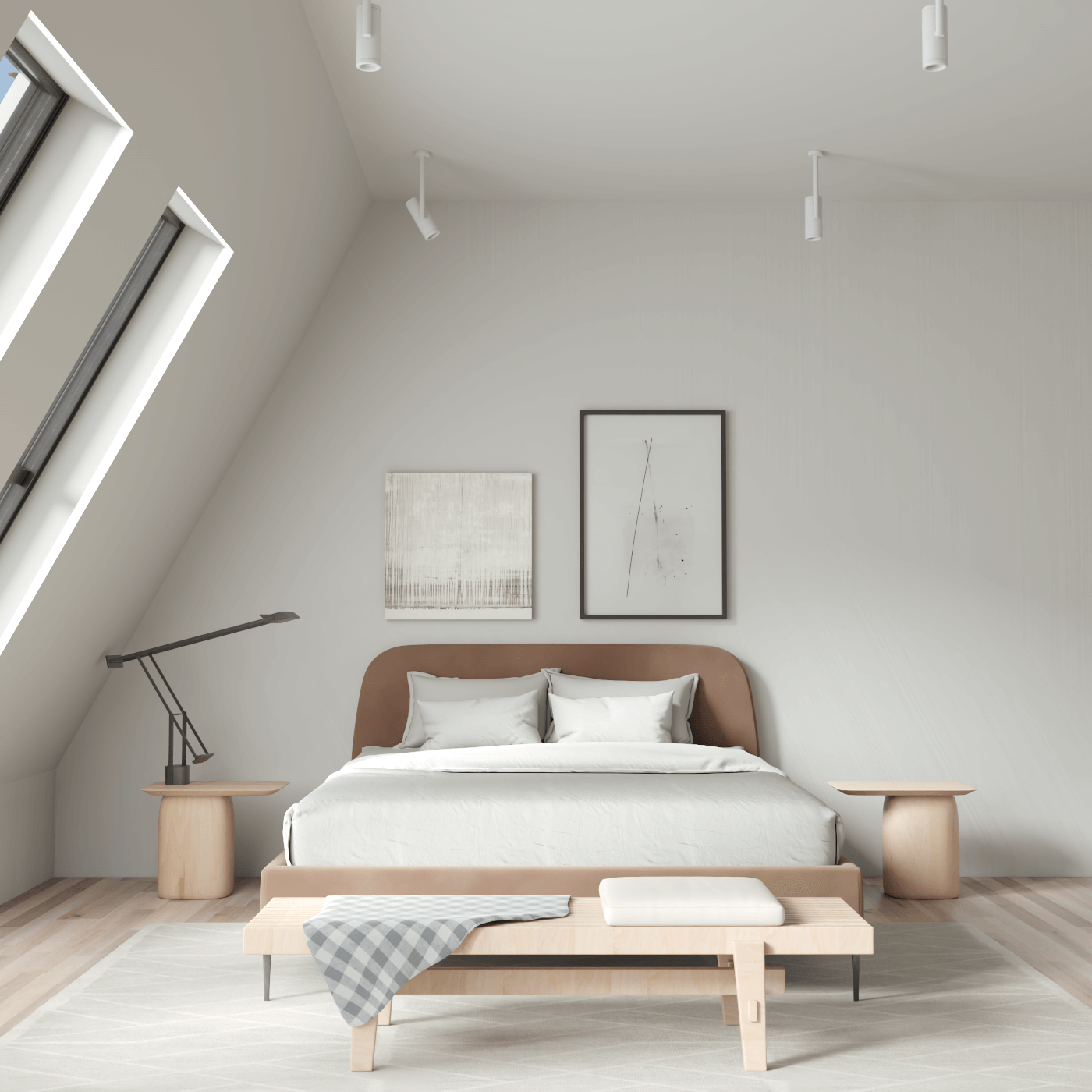Anna Upholstered Bed with Vertical Headboard Detailing