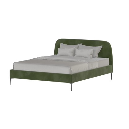 Anna Upholstered Bed with Vertical Headboard Detailing