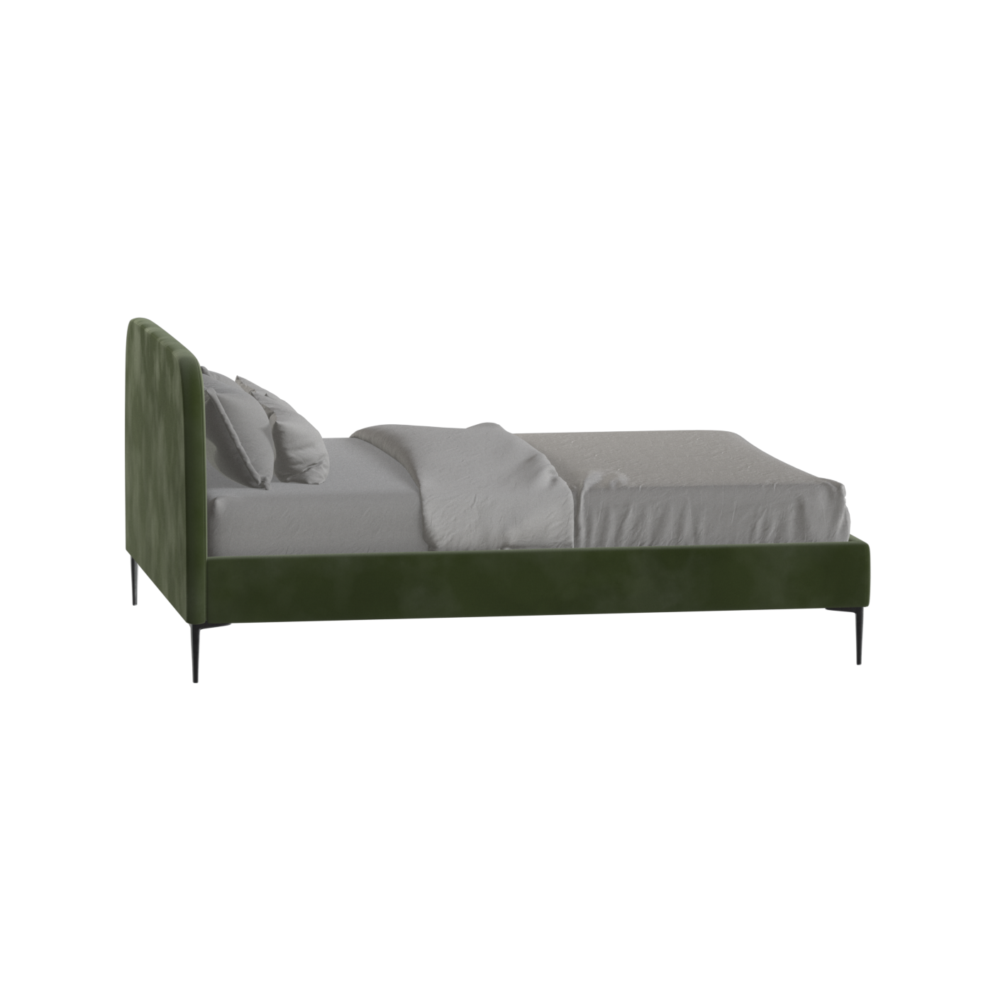Anna Upholstered Bed with Vertical Headboard Detailing