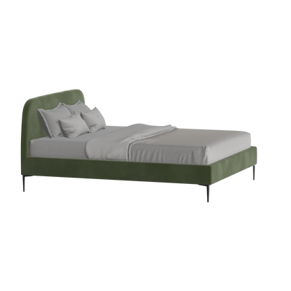 Anna Upholstered Bed with Vertical Headboard Detailing
