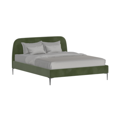 Anna Upholstered Bed with Vertical Headboard Detailing