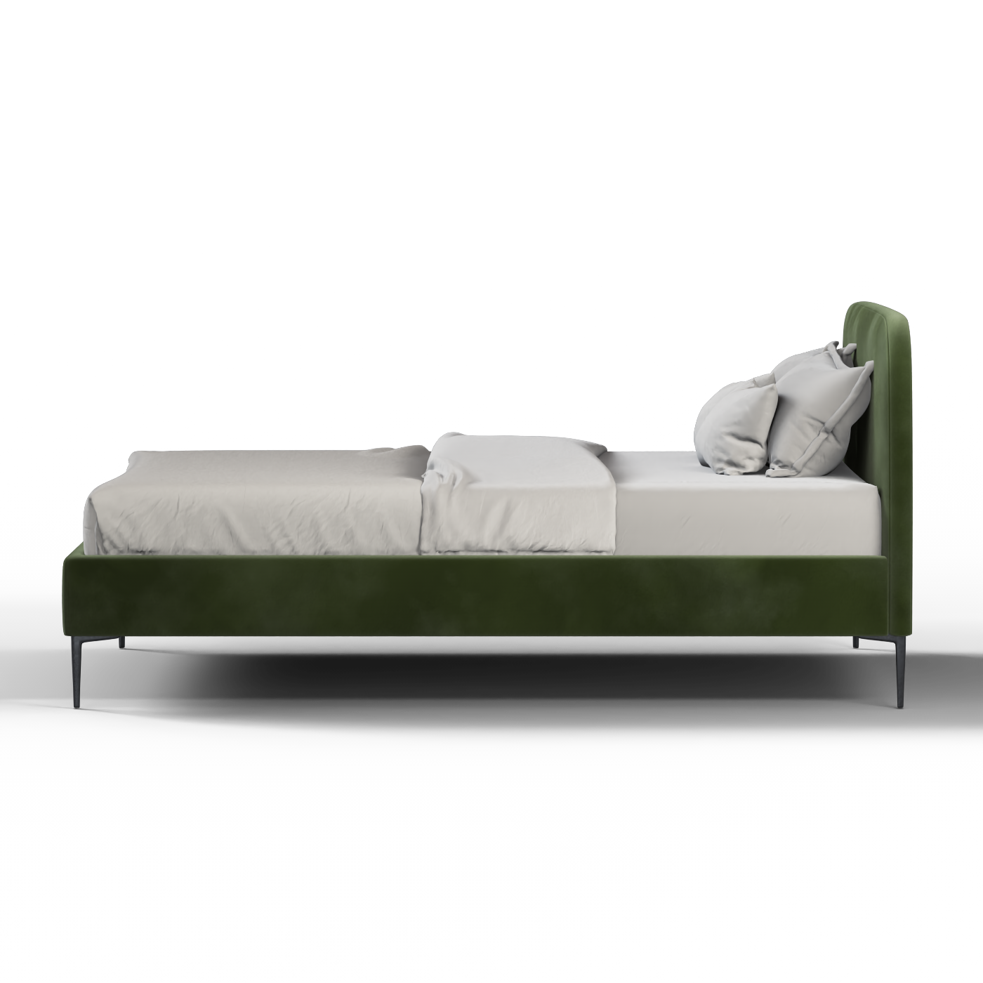 Anna Upholstered Bed with Vertical Headboard Detailing