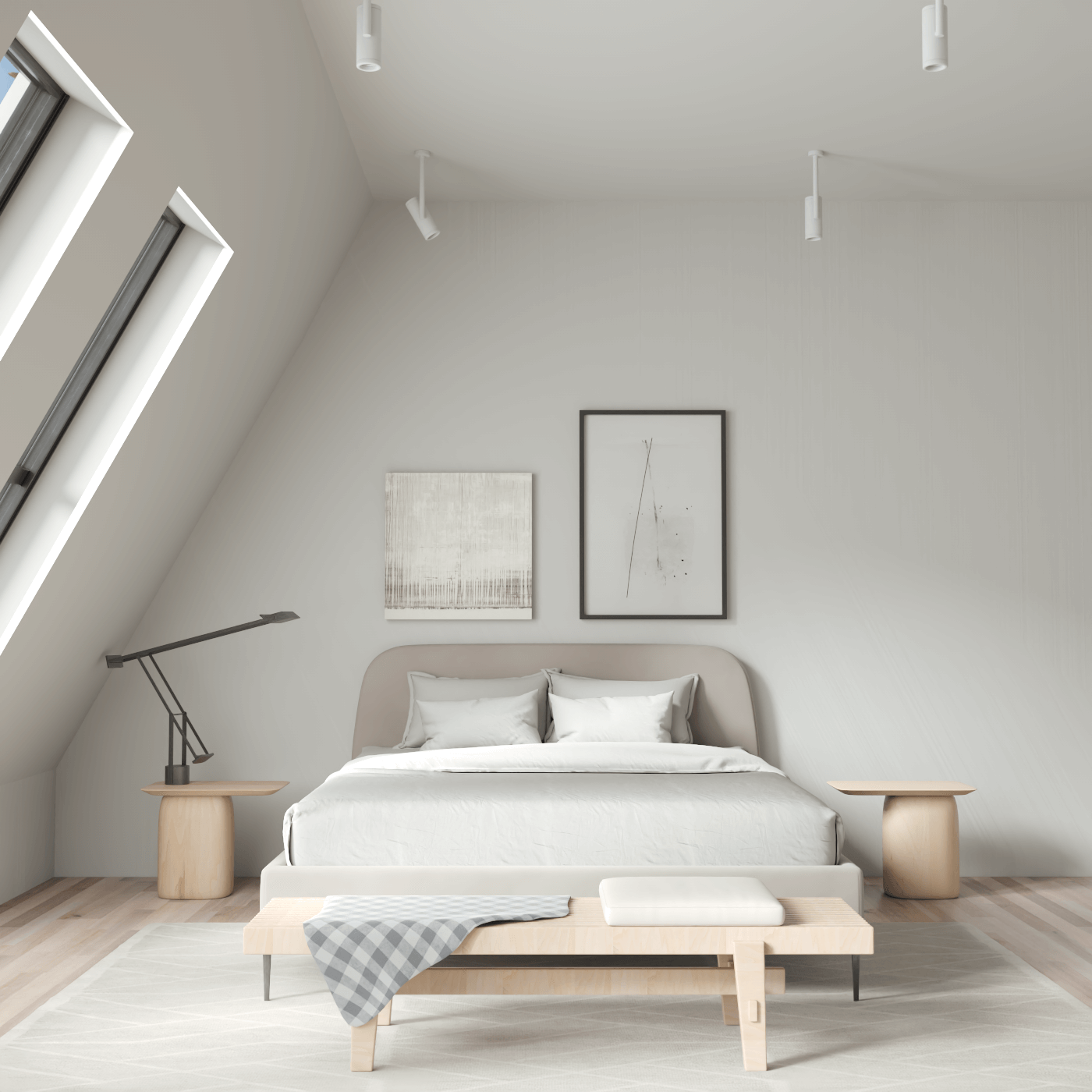 Anna Upholstered Bed with Vertical Headboard Detailing