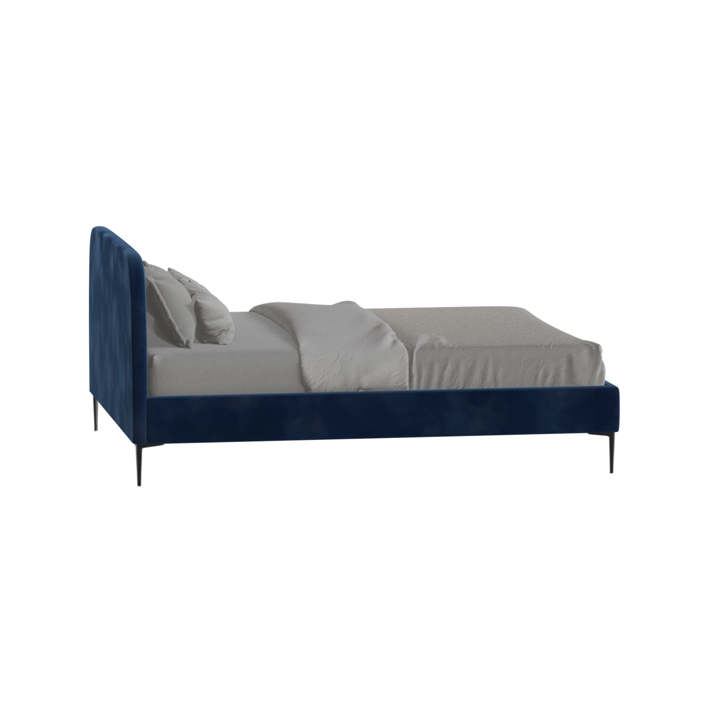 Anna Upholstered Bed with Vertical Headboard Detailing