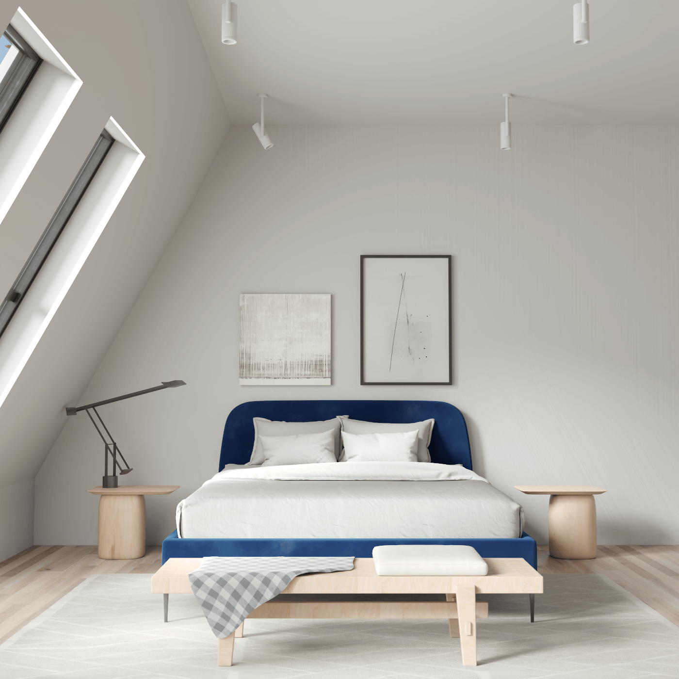 Anna Upholstered Bed with Vertical Headboard Detailing